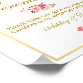 Floral Pink Gold Wedding Ceremonie zonder stopcont Poster (Hoek)