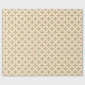 Floral Pink & Green Quilt Folk Art Pattern Cadeaupapier (Vlak)