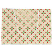Floral Pink & Green Quilt Folk Art Pattern Groot Cadeauzakje (Achterkant)