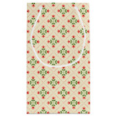 Floral Pink & Green Quilt Folk Art Pattern Klein Cadeauzakje (Achterkant)
