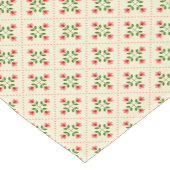 Floral Pink & Green Quilt Folk Art Pattern Korte Tafelloper (Hoek)