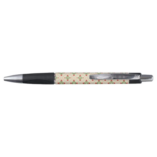 Floral Pink & Green Quilt Folk Art Pattern Pen (Achterkant)