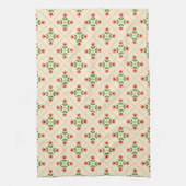 Floral Pink & Green Quilt Folk Art Pattern Theedoek (Verticaal)