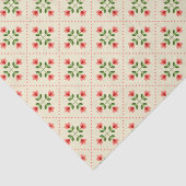 Floral Pink & Green Quilt Folk Art Pattern Tissuepapier (Detail)