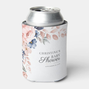 Floral Pink Greenery Waterverf Script Baby shower Blikjeskoeler
