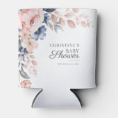 Floral Pink Greenery Waterverf Script Baby shower Blikjeskoeler (Voorkant)