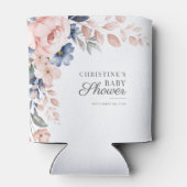 Floral Pink Greenery Waterverf Script Baby shower Blikjeskoeler (Achterkant)