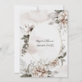 Floral Pink Grey Botanical Elegant Rehearsal Dinne Kaart (Achterkant)
