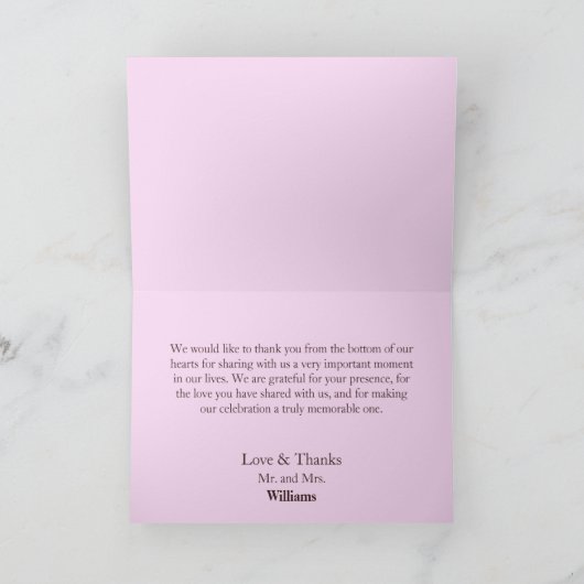 Floral Pink Handfasting Morning Glory Bedankkaart (Binnen)