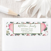 Floral Pink Heart Modern Personal Etiket (Insitu)