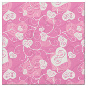 Floral Pink Heart Valentijns Pattern Stof (Close Up)