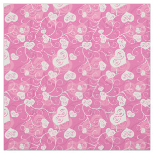 Floral Pink Heart Valentijns Pattern Stof