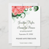Floral Pink Hibiscus Bewaar de datum aankondiginge Save The Date (Voorkant)