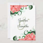 Floral Pink Hibiscus Bewaar de datum aankondiginge Save The Date (Achterkant)