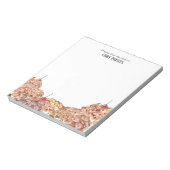 Floral Pink Hydrangea Border Personalized Notepad Notitieblok (Linkerzijde)