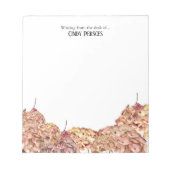 Floral Pink Hydrangea Border Personalized Notepad Notitieblok (Voorkant)