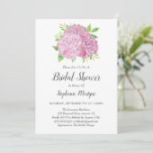 Floral Pink Hydrangea Bouquet Vrijgezellenfeest Kaart (Staand voorkant)