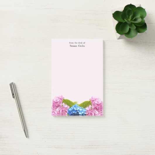 Floral Pink Hydrangea Home Kantoor Post-it® Notes (Kantoor)