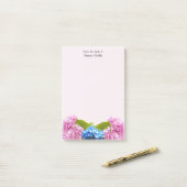 Floral Pink Hydrangea Home Kantoor Post-it® Notes (Op bureau)