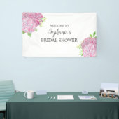 Floral Pink Hydrangea Vrijgezellenfeest Welkom Spandoek (Beurs)