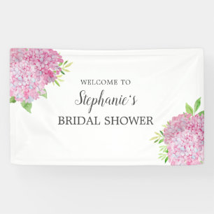 Floral Pink Hydrangea Vrijgezellenfeest Welkom Spandoek