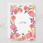 Floral Pink Hydrangeas Bouquet Save the Date (Achterkant)