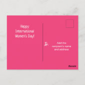 Floral Pink Internationale Vrouwendag Briefkaart (Achterkant)