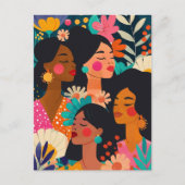 Floral Pink Internationale Vrouwendag Briefkaart (Voorkant)