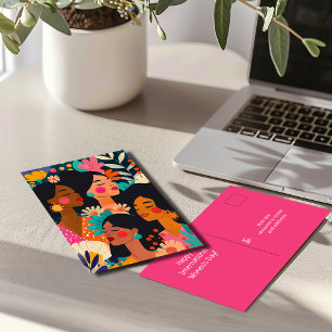 Floral Pink Internationale Vrouwendag Briefkaart