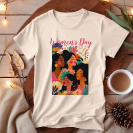 Floral Pink Internationale Vrouwendag T-shirt
