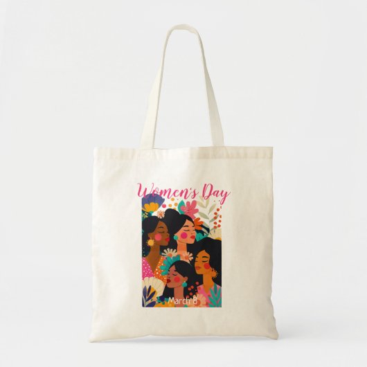 Floral Pink Internationale Vrouwendag Tote Bag (Voorkant)