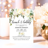 Floral Pink Ivory Brunch en Bubble Vrijgezellenfee Kaart