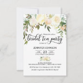 Floral Pink Ivory Cream Vrijgezellenfeest Tea Kaart (Voorkant)