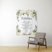 Floral Pink Ivory PRAYER Church Weddenschap BACKDR Wandkleed (In situ)