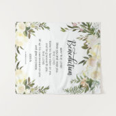 Floral Pink Ivory PRAYER Church Weddenschap BACKDR Wandkleed (Voorkant (horizontaal))