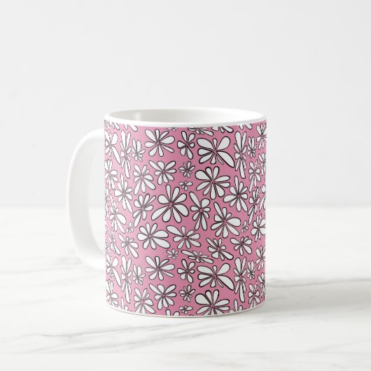 Floral Pink Koffiemok (Voorkant links)