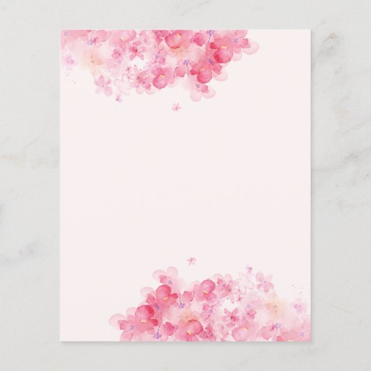 Floral Pink Make-up Hair Stylist Service Prijslijs (Achterkant)