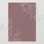 Floral Pink Mauve Diner Menu (Achterkant)