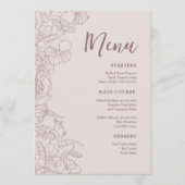 Floral Pink Mauve Diner Menu (Voorkant)