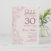 Floral Pink Mauve Surprise 30th Birthday Kaart (Staand voorkant)