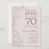 Floral Pink Mauve Surprise 70th Birthday Kaart (Voorkant)