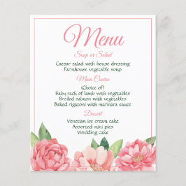 Floral Pink Menu Peonies Flowers Peony Rozen