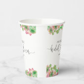 Floral Pink Mexican Cactus Vrijgezellenfeest Papieren Bekers (Links)