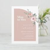 Floral Pink Minimal Arch Miss to Mrs Vrijgezellenf Kaart (Staand voorkant)