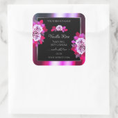 Floral Pink Paars en Black Product Labels Rozen (Tas)