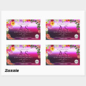 Floral Pink Paars Product Labels Monogram Logo (Vel)