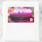 Floral Pink Paars Product Labels Monogram Logo (Tas)