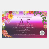 Floral Pink Paars Product Labels Monogram Logo (Voorkant)