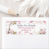 Floral Pink Paris Retour Adres Label (Insitu)