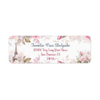 Floral Pink Paris Retour Adres Label